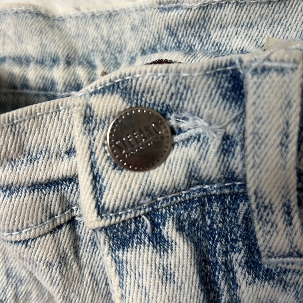 Stefano sz 4 vintage acid wash jeans w/ lace accents 80s 90s skinny - Picture 6 of 7
